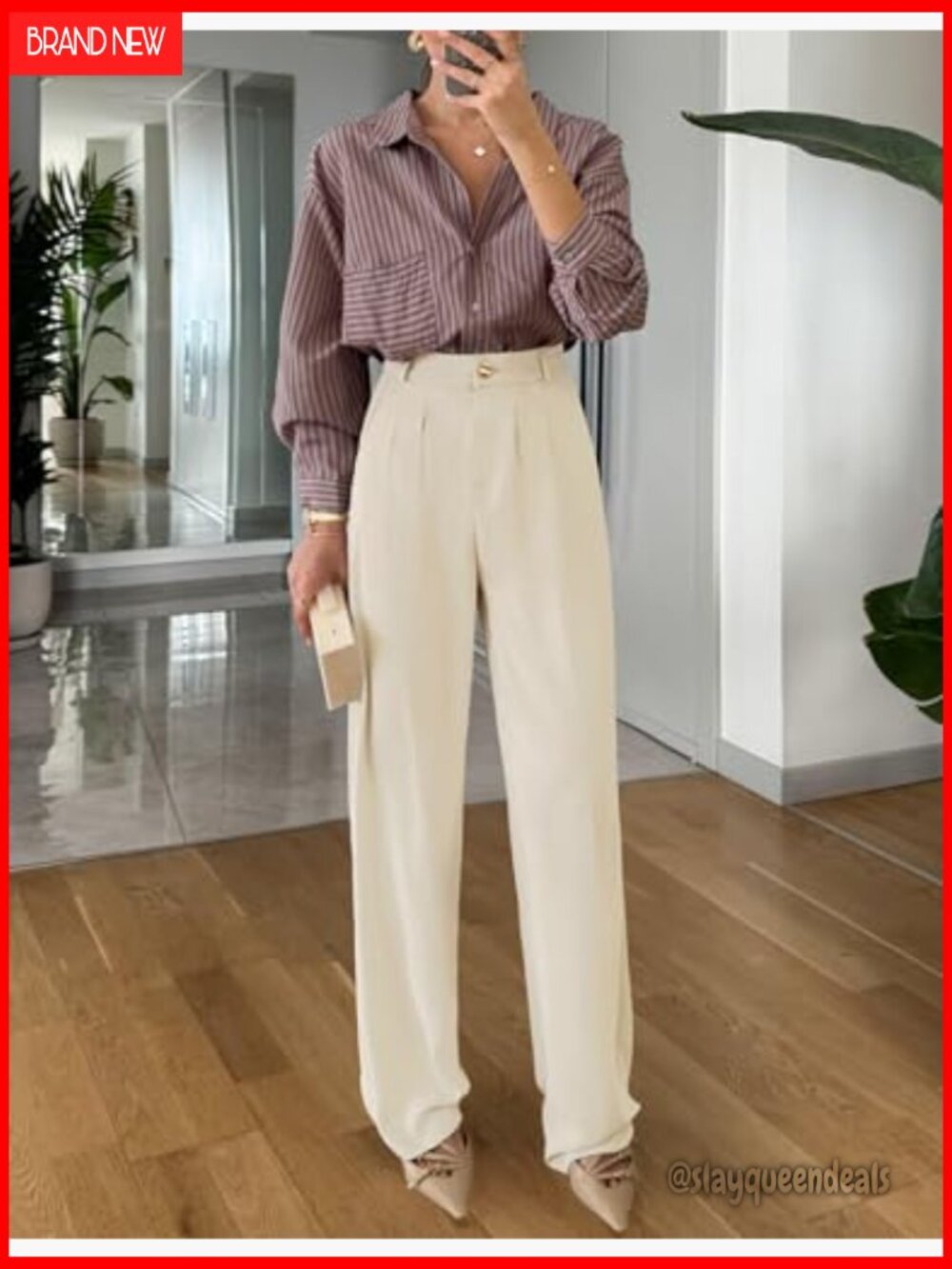 Wide Leg Dress Pants High Waisted Business Casual Palazzo Trousers Work Office - Picture 6 of 7